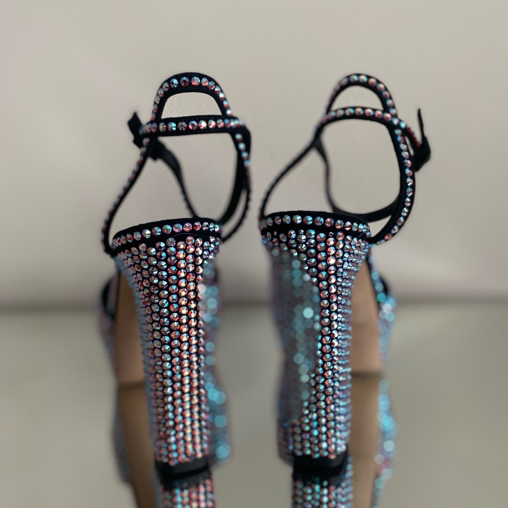 New Jimmy Choo Sacaria 120 Embellished Platform High Sandals $2,150 37.5 - Picture 11 of 13